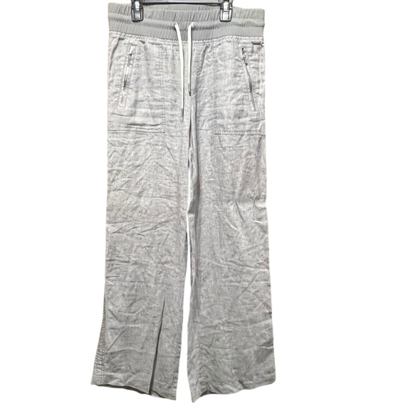 Athleta Cabo Linen Wide Leg Pant Grey Size 6 - Picture 5 of 12